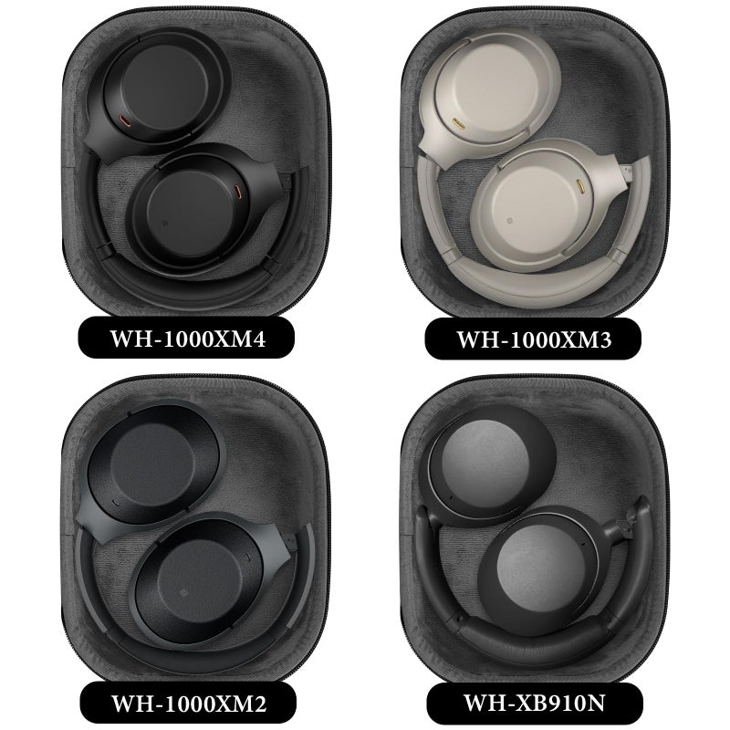 Linkidea Headphones Carrying Case Compatible with Sony WH-1000XM6, WH-1000XM4, WH1000XM3, WH-XB900N, MDR-1000X, Protective Hard Shell Travel Bag with Cable, Charger Storage (Black) - Image 4